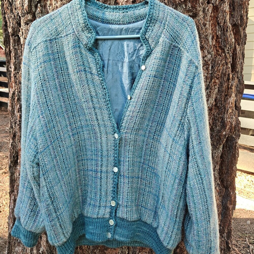 VINTAGE FREESTONE VALLEY WEAVERS Tomales California Bomber-style jacket, blue